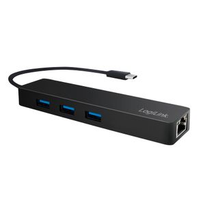 LogiLink UA0313 laptop dock & poortreplicator USB 3.2 Gen 1 (3.1 Gen 1) Type-C Zwart