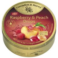 Cavendish & Harvey Cavendish & Harvey - Filled Raspberry & Peach Drops 175 Gram - thumbnail