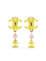 CHANEL Pre-Owned boucles d'oreilles clip à logo CC (2003) - Jaune