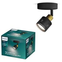 Philips Niall Spot - Wandspot - Zwart met goud design - GU10 LED fitting