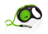 Flexi Neon 5 m Zwart, Groen Hond Intrekbare riem