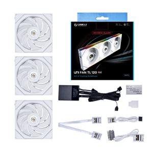 Lian Li UNI FAN TL 120 Reverse White Triple Pack case fan 4-pin PWM, Incl. controller