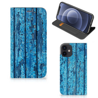 iPhone 12 Mini Book Wallet Case Wood Blue