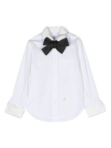 Thom Browne Kids chemise à détail de nœud - Blanc