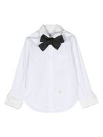 Thom Browne Kids chemise à détail de nœud - Blanc