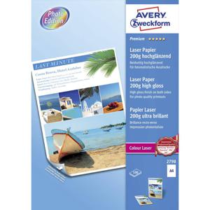 Avery-Zweckform Premium Laser Papier hochglänzend 2798 Laserprintpapier DIN A4 200 g/m² 100 vellen Wit