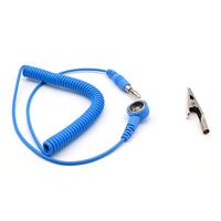 QUADRIOS GmbH ESD bescherming spiraalkabel aardingskabel 10 mm drukknop spiraalkabel 1,8 m en adapter professionele antistatische accessoires (norm EN 61340-5-1)
