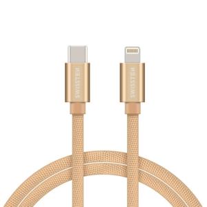 Swissten Lightning naar USB-C Kabel 1.2M Goud