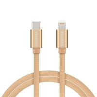 Swissten Lightning naar USB-C Kabel 1.2M Goud - thumbnail