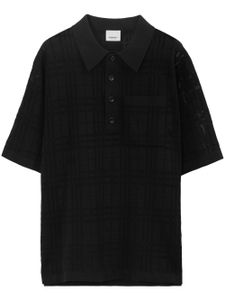 Burberry polo en coton à carreaux - Noir