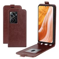 ZTE Axon 40 Pro Vertical Flip Case met Kaartsleuf - Bruin