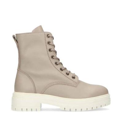 Manfield leren veterboots taupe Manfield leren veterboots taupe