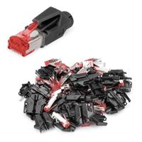 DIGITUS RJ45 Cat 6 netwerkconnector - 50 stuks Hirose TM21 - Cat6 crimp connector afgeschermd - Voor netwerkkabels, patchkabels, Ethernetkabels - 1GBase-T - 8P8C - AWG 27/7 tot AWG 24/7