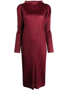 Pleats Please Issey Miyake robe mi-longue October plissée - Rouge