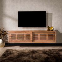 LifestyleFurn Hangend TV-meubel Sharolyn Massief Acaciahout, 150cm - Massief acacia naturel