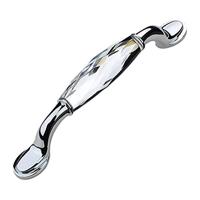 Kristallen handen, glazen handen 96 mm / 128 mm Geschikt for garderobekast Schoenendoos Wijnkoeler Lade, Meubelbeslag Deurgreep (Kleur: Zwart/Wit) (10 stuks Enkel gat) (6 stuks Enkel gat) (Color : 6p