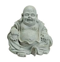 zittende decoratieve figuur Boeddha, steenachtig grijs, materiaal: Magnesia