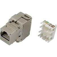 Modulaire vrouwelijke stekker, zonder gereedschap TRU COMPONENTS 1425903 RJ45 Cat6 vrouwelijk, recht metaal 1 stks