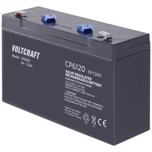 VOLTCRAFT CE6V/12Ah Loodaccu 6 V 12 Ah Loodvlies (AGM) (b x h x d) 151 x 100 x 50 mm Kabelschoen 6.35 mm Onderhoudsvrij