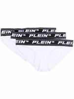 Philipp Plein lot de 3 culottes à bande logo - Blanc