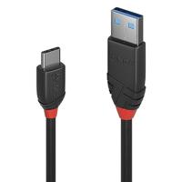LINDY 36915 0,5 m USB 3.1 type C naar A kabel 3A, Black Line