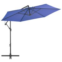 Zweefparasol met aluminium paal 300 cm blauw - thumbnail