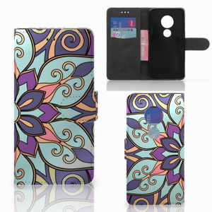 Motorola Moto G7 Play Hoesje Purple Flower