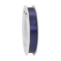 1x Luxe donkerblauwe satijnen lint rollen 1,5 cm x 25 meter cadeaulint verpakkingsmateriaal