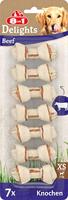 8in1 Delights Beef Bone XS - gezonde kauwbotten voor gevoelige mini honden, hoogwaardig rundvlees gewikkeld in runderhuid, 7 stuks