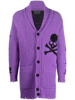 Philipp Plein cardigan à logo en intarsia - Violet