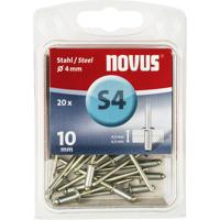 Novus 110026857 Blindklinknagel (Ø x l) 4 mm x 10 mm Staal Staal 20 stuk(s) - thumbnail