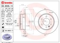 Remschijf BREMBO, Remschijftype: Massief, u.a. für Mercedes-Benz, VW