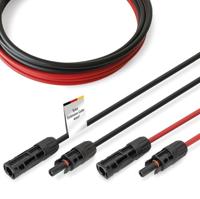 DIGITUS Zonne‑kabel verlengset – 2 kabels – 5 m – geleiderdoorsnede 4 mm² – MC4‑stekkers – IP65/68 – UV‑bestendig en weerbestendig – XLPO‑mantel – voor PV‑installaties – 1x rood, 1x zwart