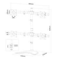 Neomounts NM-D335D4BLACK flat panel bureau steun - thumbnail