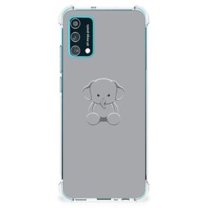 Samsung Galaxy M02s | A02s Stevig Bumper Hoesje Grijs Baby Olifant