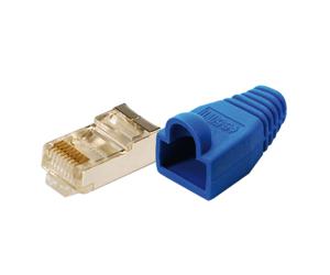 LogiLink MP0014 RJ45-connector Cat 5e, afgeschermd Stekker, recht Aantal polen: 8P8C Blauw 100 stuk(s)