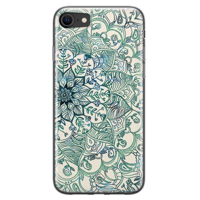 iPhone SE 2020 siliconen hoesje - Mandala blauw