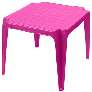 Sunnydays Kindertafel - roze - kunststof - buiten/binnen - L56 x B51 x H44 cm - Bijzettafels   -