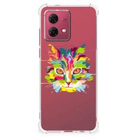 Motorola Moto G84 Stevig Bumper Hoesje Cat Color