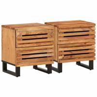 Nachtkastjes 2 st 40x33x46 cm massief acaciahout