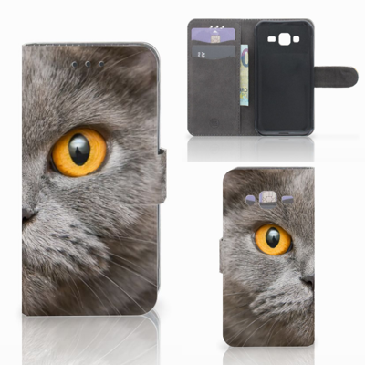Telefoonhoesje met Pasjes Samsung Galaxy J3 2016 Britse Korthaar Telefoonhoesje met Pasjes Samsung Galaxy J3 2016 Britse Korthaar