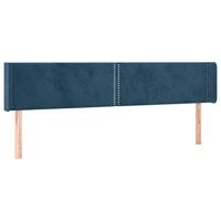 vidaXL Hoofdbord LED 163x16x78/88 cm fluweel donkerblauw