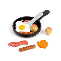 Bigjigs Toys Ontbijtset - Houten voedselspeelset voor kinderen, kinderen koken en keukensets, peuter fantasiespeelaccessoires, kindergeschenken, leeftijd 12 maanden +