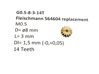 micromotor G0.5-8-3-14T tandwiel