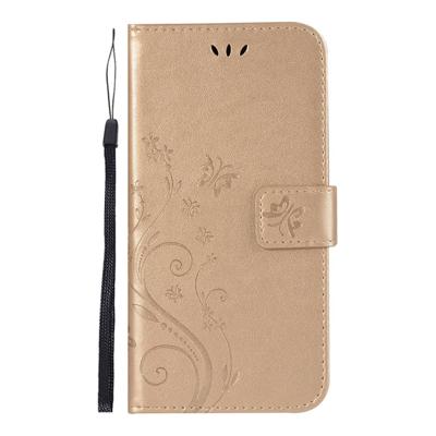 Shop4 - Samsung Galaxy A30s Hoesje - Wallet Case Vlinder Patroon Goud