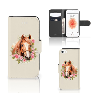 Telefoonhoesje met Pasjes voor Apple iPhone 5 | 5s | SE Paard