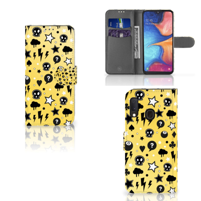 Telefoonhoesje met Naam Samsung Galaxy A20e Punk Geel Telefoonhoesje met Naam Samsung Galaxy A20e Punk Geel