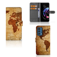 Motorola Edge 20 Pro Flip Cover Wereldkaart - thumbnail