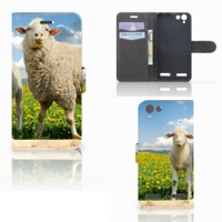 Lenovo Vibe K5 Telefoonhoesje met Pasjes Schaap en Lammetje