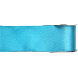 1x Turquoise satijnlint rollen 2,5 cm x 25 meter cadeaulint verpakkingsmateriaal   -